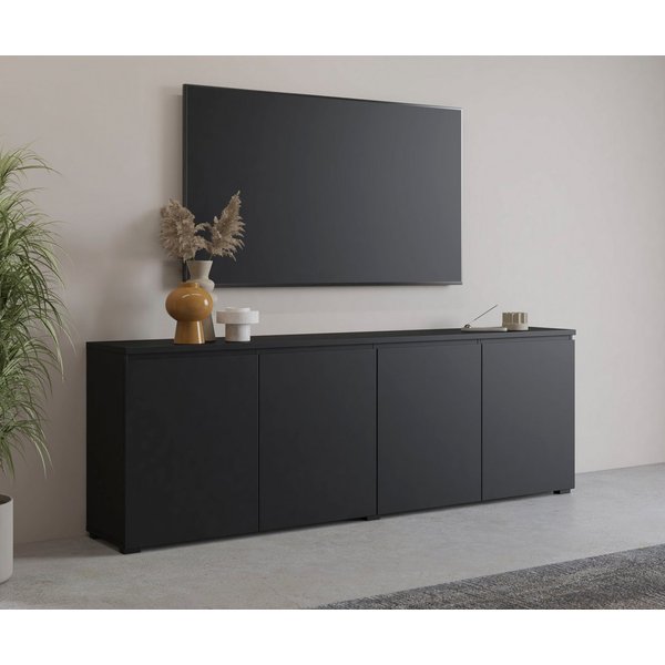 OTTO home Sideboard Modo, Breite 200 cm, moderne grifflose Kommode 4Türen, Anrichte mit viel Stauraum, Einlegeböden verstellbar