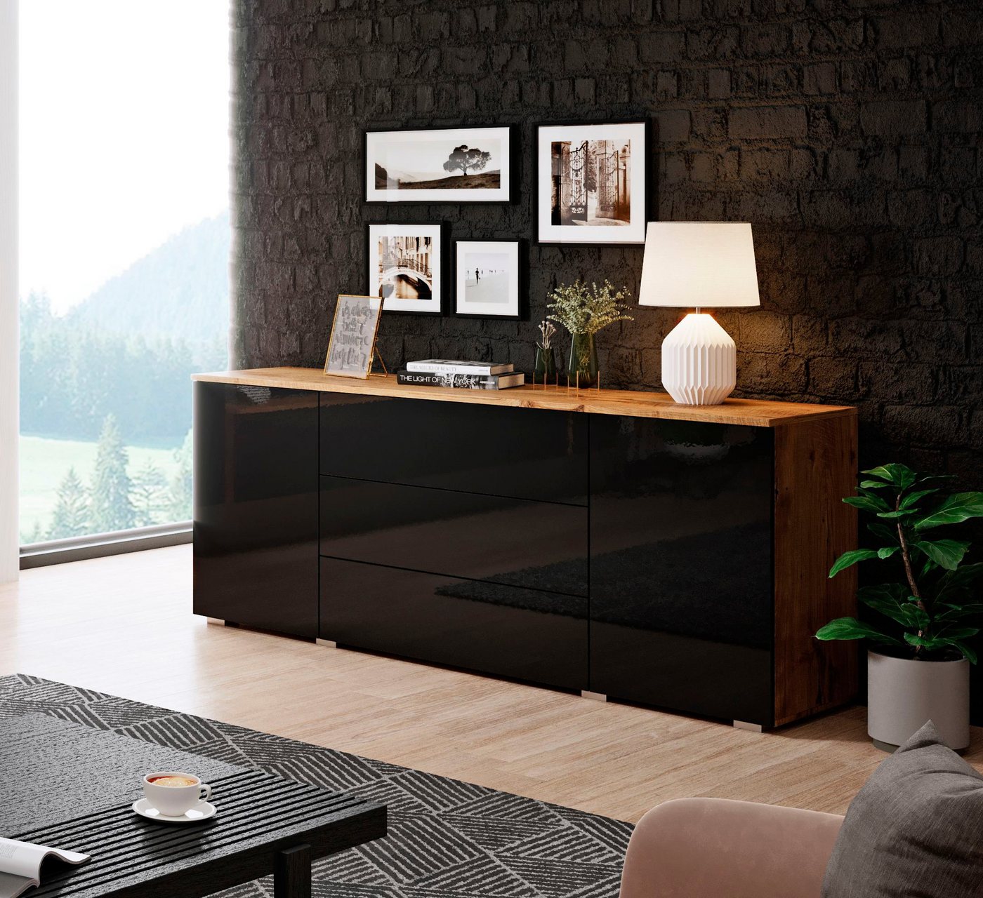 OTTO home Sideboard PARIS (1 St), Moderne 150cm breite grifflose Kommode, vielseitig einsetzbar – Bild 2 von 5