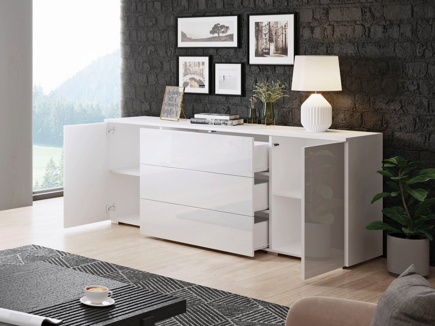 OTTO home Sideboard PARIS (1 St), Moderne 150cm breite grifflose Kommode, vielseitig einsetzbar – Bild 5 von 5