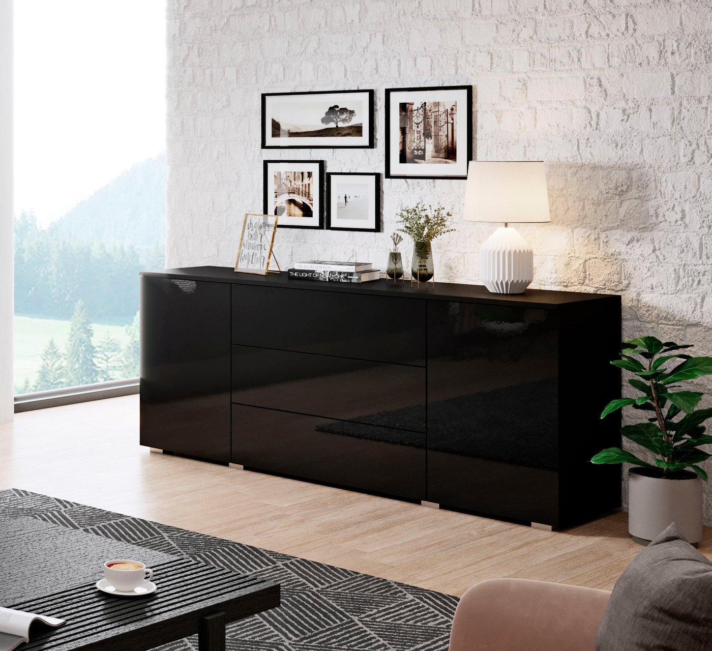 OTTO home Sideboard PARIS (1 St), Moderne 150cm breite grifflose Kommode, vielseitig einsetzbar – Bild 2 von 5