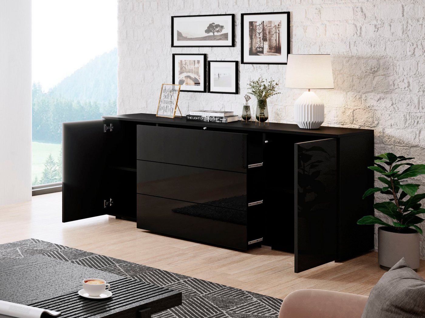 OTTO home Sideboard PARIS (1 St), Moderne 150cm breite grifflose Kommode, vielseitig einsetzbar – Bild 4 von 5