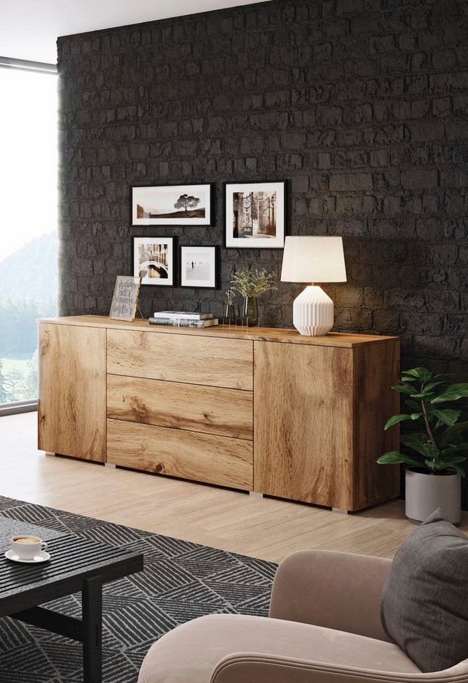 OTTO home Sideboard PARIS (1 St), Moderne 150cm breite grifflose Kommode, vielseitig einsetzbar – Bild 2 von 5