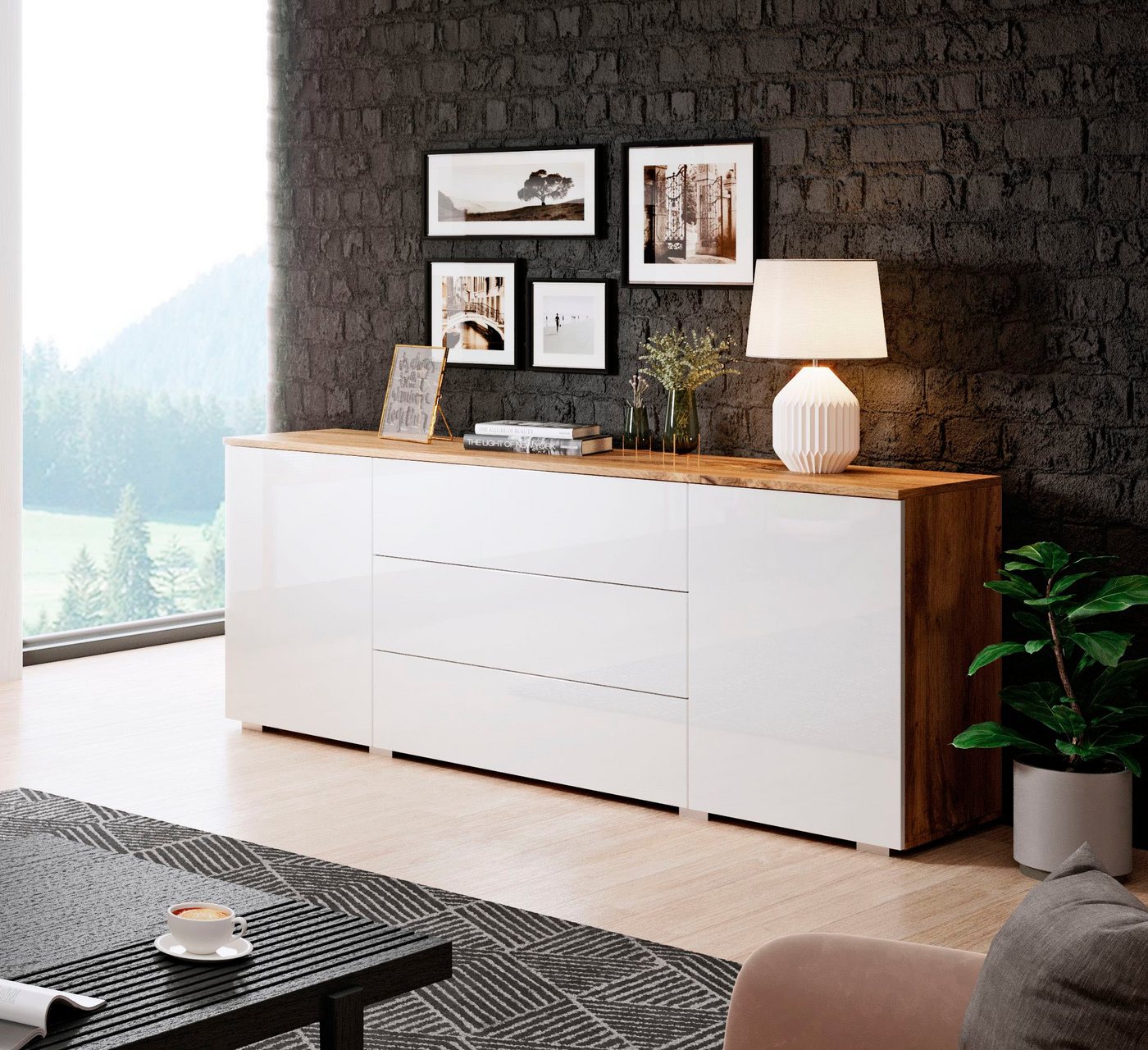 OTTO home Sideboard PARIS (1 St), Moderne 150cm breite grifflose Kommode, vielseitig einsetzbar – Bild 2 von 5