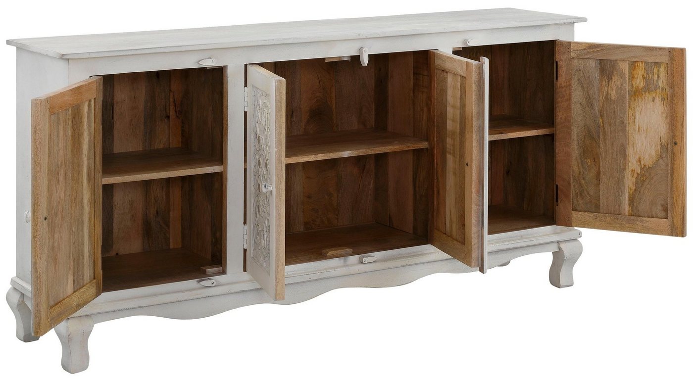 OTTO home Sideboard Rajat, Kommode aus Mangoholz mit Frontenfräsungen, Breite 175 cm – Bild 5 von 5