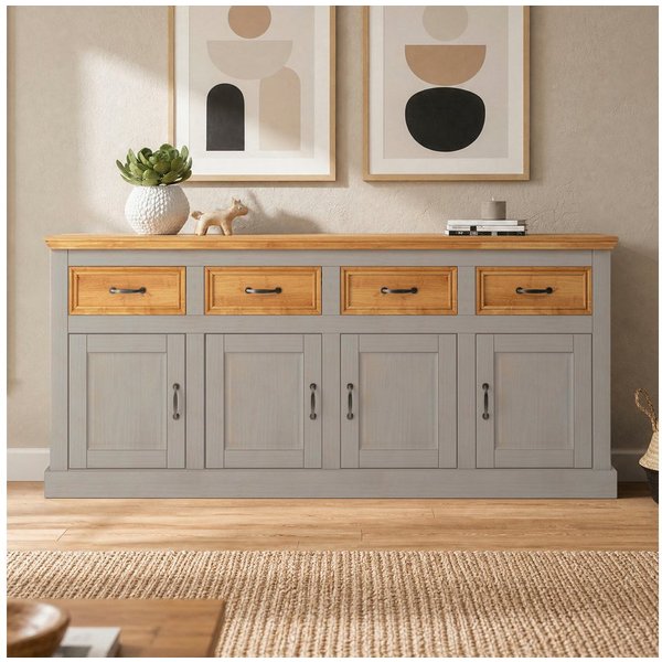 OTTO home Sideboard Selma, Kommode mit 4 Türen und 4 Schubkästen. Breite 192 cm