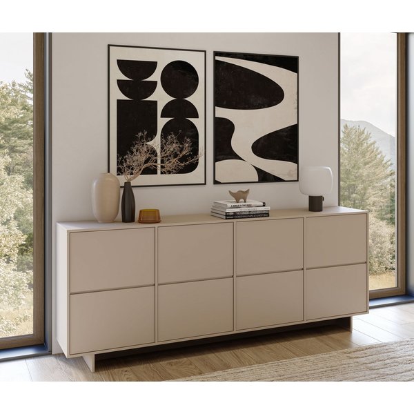 OTTO home Sideboard Tatami, Stilvolle, moderne grifflose Kommode 4 Türen, Breite 220cm, Anrichte mit viel Stauraum, Böden verstellbar, push-to-open-Funktion