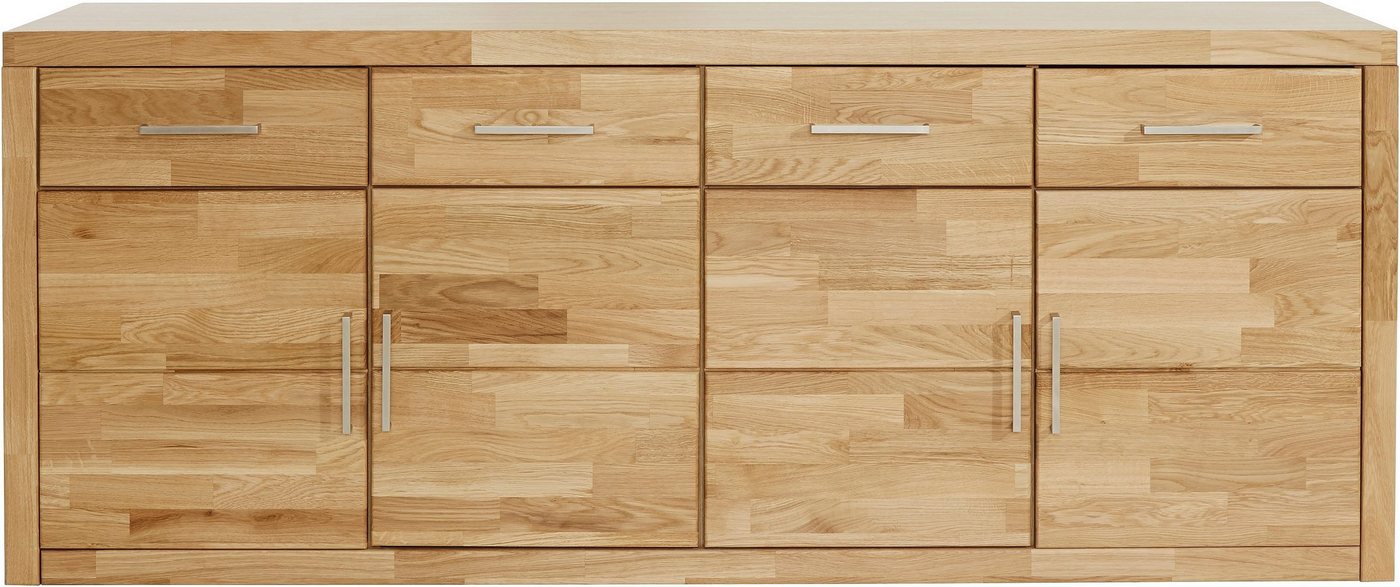 OTTO home Sideboard Trondheim,200 cm breit,42 cm tief, Fronten Holzmassiv, Metallgriffe, Korpus aus Holzwerkstoff,4 Türen, 4 Schubladen, insgesamt 8 Fächer – Bild 3 von 5