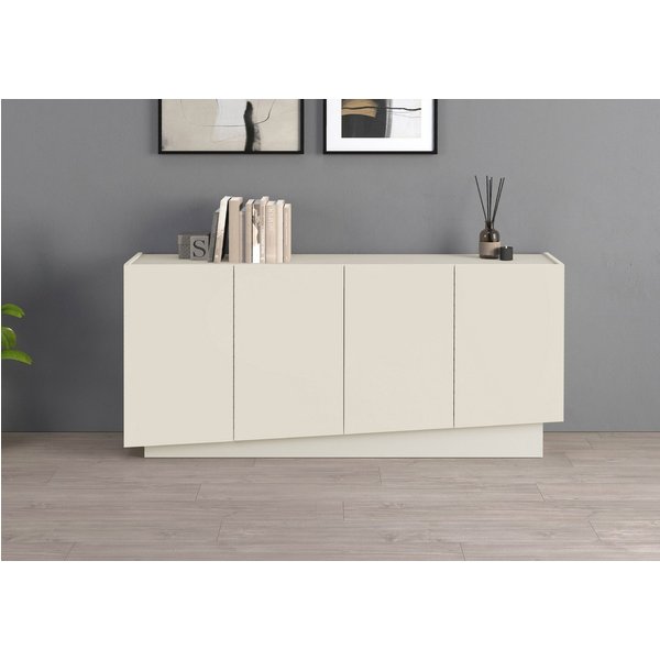 OTTO home Sideboard VELA, Breite 160 cm, Design mit schrägen Türen, Maße-B/T/H: 160x35x75 (1 St), Made in Italy, 4 Fächer, Sideboard, Anrichte, Kommode