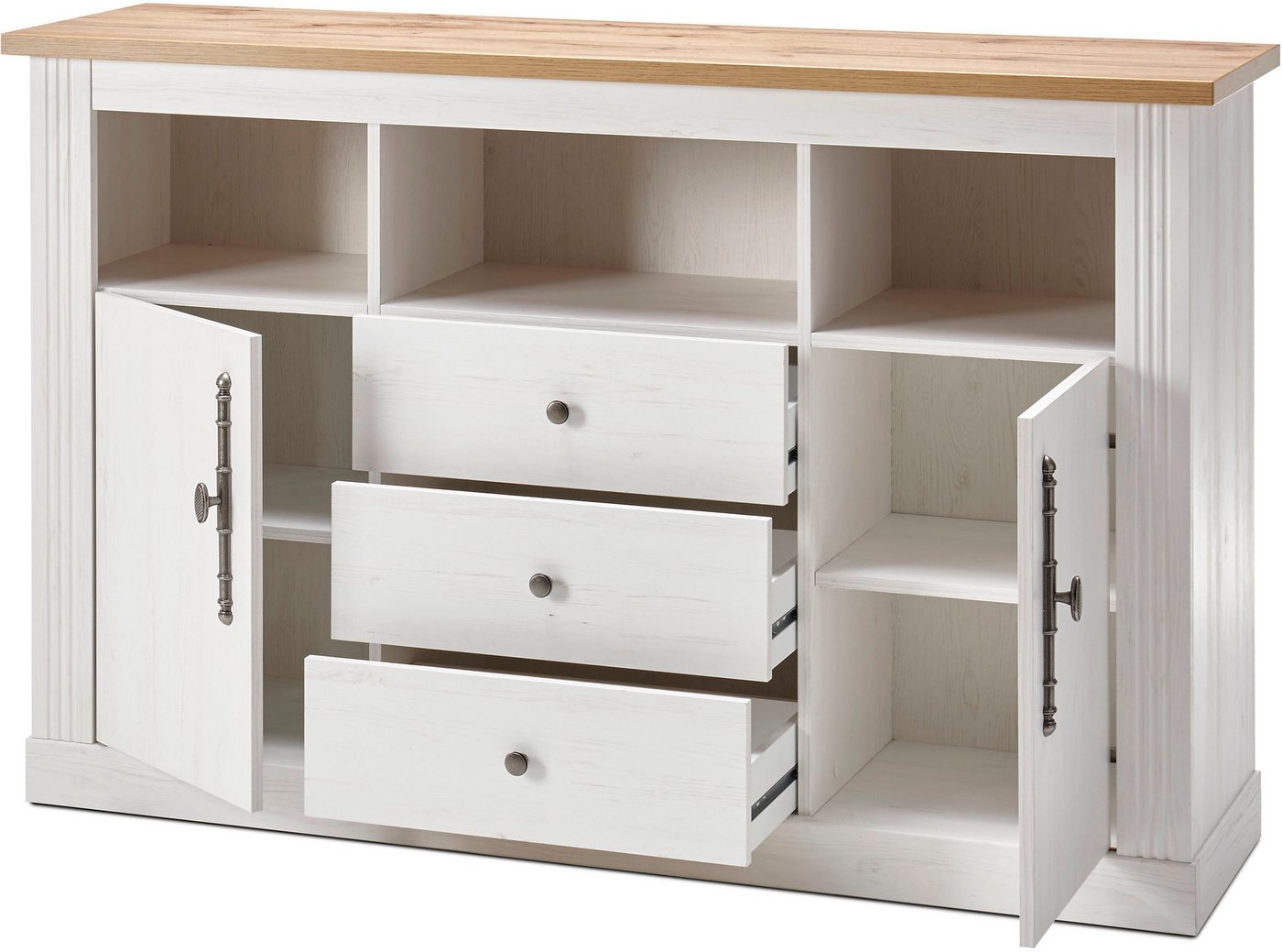 OTTO home Sideboard Westminster, Kommode im Landhausstil, Schrank, Stauraumelement, Metallgriffe, ausreichend Stauraum, in 2 Farben erhältlich – Bild 4 von 5