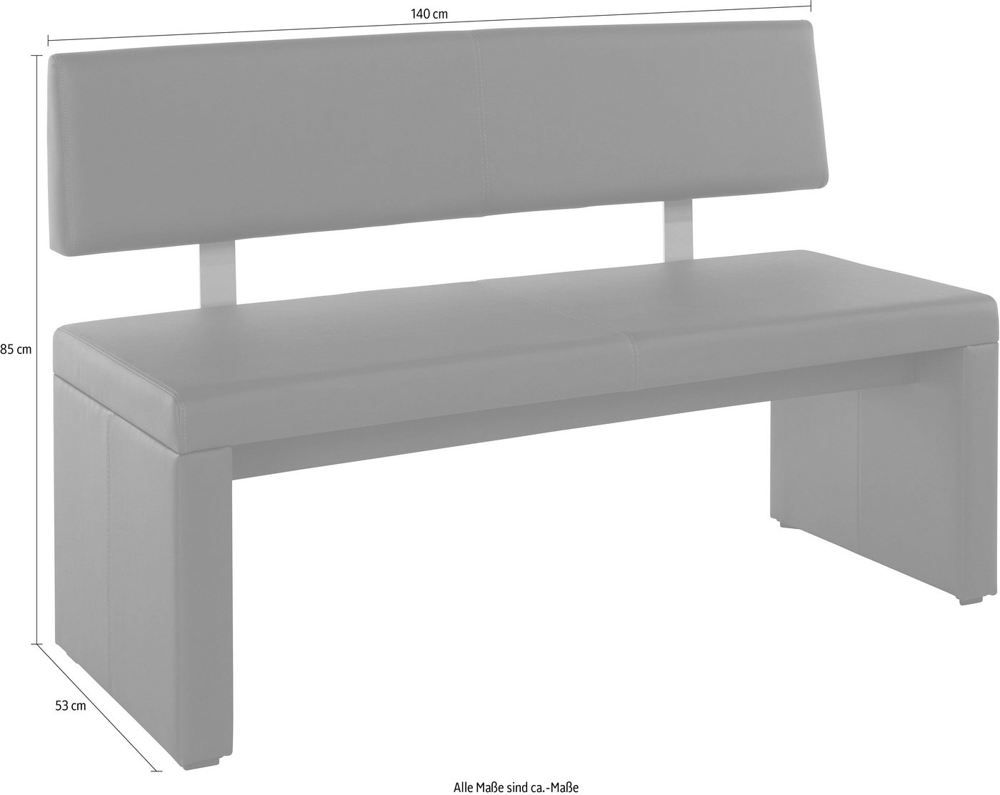 OTTO home Sitzbank Charissa, mit Lehne, Breite 140, 160 oder 180 cm – Bild 5 von 5