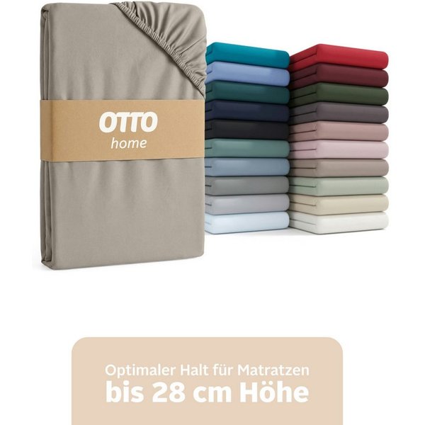 OTTO home Spannbettlaken BLACKBERRY in PREMIUM und BASIC Qualität, 100% Baumwolle, Jersey (160 g/m), Gummizug: rundum, (2 Stück), für hohe Matratzen bis 28 cm, 