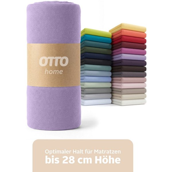 OTTO home Spannbettlaken BLACKBERRY in PREMIUM und BASIC Qualität, 100% Baumwolle, Jersey (110 g/m), Gummizug: rundum, (1 Stück), für hohe Matratzen bis 28 cm, 