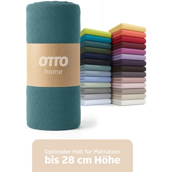 OTTO home Spannbettlaken BLACKBERRY in PREMIUM und BASIC Qualität, 100% Baumwolle, Jersey (110 g/m), Gummizug: rundum, (1 Stück), für hohe Matratzen bis 28 cm, 