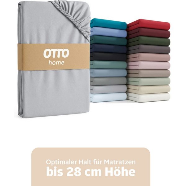 OTTO home Spannbettlaken BLACKBERRY in PREMIUM und BASIC Qualität, 100% Baumwolle, Jersey (160 g/m), Gummizug: rundum, (2 Stück), für hohe Matratzen bis 28 cm, 