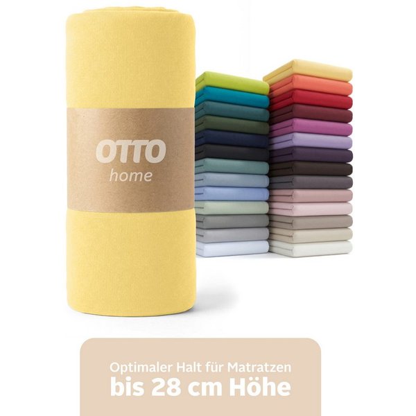 OTTO home Spannbettlaken BLACKBERRY in PREMIUM und BASIC Qualität, 100% Baumwolle, Jersey (110 g/m), Gummizug: rundum, (1 Stück), für hohe Matratzen bis 28 cm, 