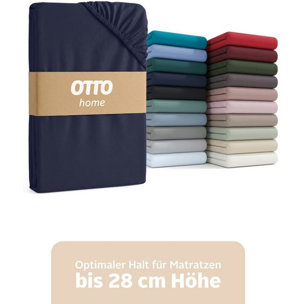 OTTO home Spannbettlaken BLACKBERRY in PREMIUM und BASIC Qualität, 100% Baumwolle, Jersey (160 g/m), Gummizug: rundum, (1 Stück), für hohe Matratzen bis 28 cm, 