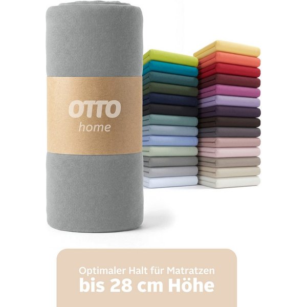 OTTO home Spannbettlaken BLACKBERRY in PREMIUM und BASIC Qualität, 100% Baumwolle, Jersey (110 g/m), Gummizug: rundum, (1 Stück), für hohe Matratzen bis 28 cm, 
