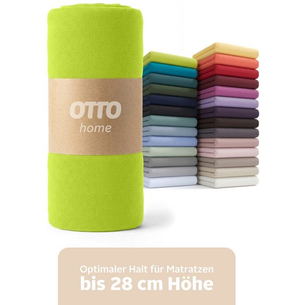 OTTO home Spannbettlaken BLACKBERRY in PREMIUM und BASIC Qualität, 100% Baumwolle, Jersey (110 g/m), Gummizug: rundum, (2 Stück), für hohe Matratzen bis 28 cm, 