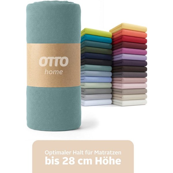 OTTO home Spannbettlaken BLACKBERRY in PREMIUM und BASIC Qualität, 100% Baumwolle, Jersey (110 g/m), Gummizug: rundum, (1 Stück), für hohe Matratzen bis 28 cm, 