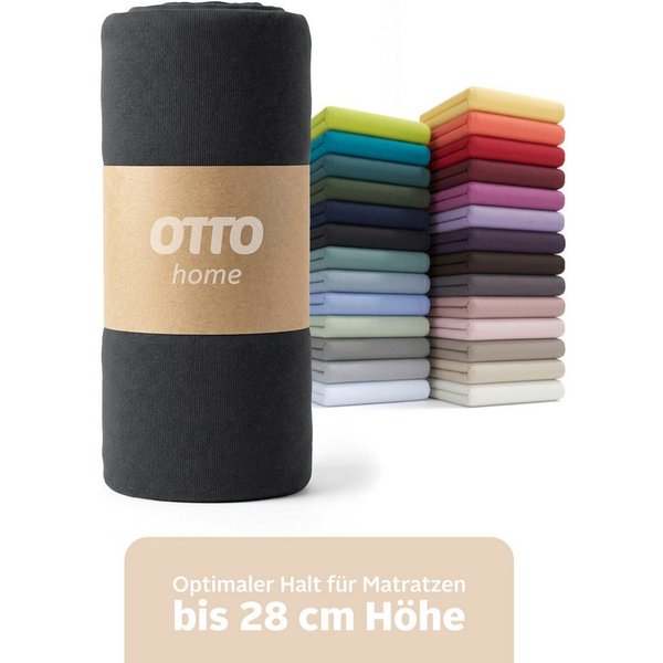 OTTO home Spannbettlaken BLACKBERRY in PREMIUM und BASIC Qualität, 100% Baumwolle, Jersey (110 g/m), Gummizug: rundum, (2 Stück), für hohe Matratzen bis 28 cm, 