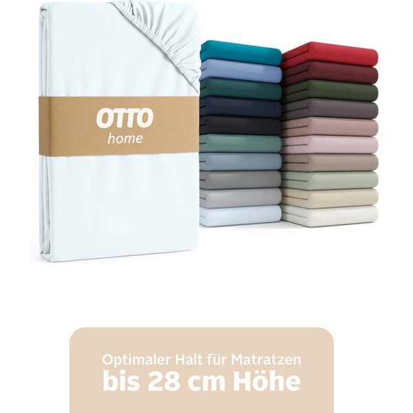 OTTO home Spannbettlaken BLACKBERRY in PREMIUM und BASIC Qualität, 100% Baumwolle, Jersey (160 g/m), Gummizug: rundum, (1 Stück), für hohe Matratzen bis 28 cm, 