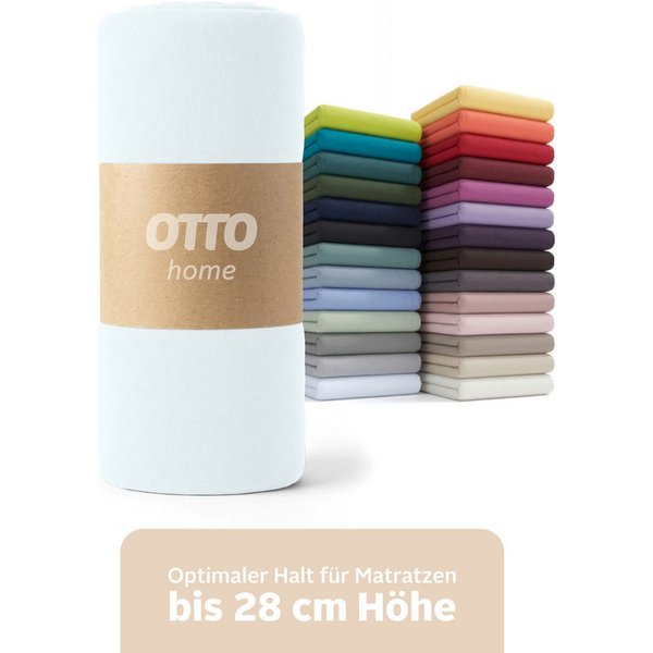 OTTO home Spannbettlaken BLACKBERRY in PREMIUM und BASIC Qualität, 100% Baumwolle, Jersey (110 g/m), Gummizug: rundum, (1 Stück), für hohe Matratzen bis 28 cm, 