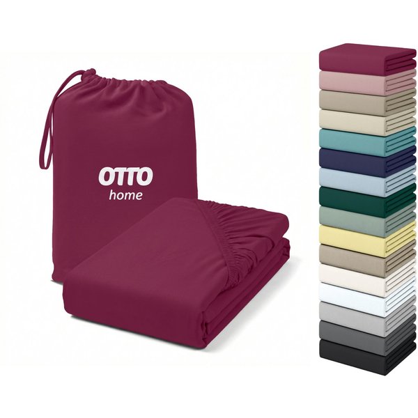 OTTO home Spannbettlaken Cremona, Basic & Premium Qualität mit Elasthan, Jersey (180 g/m), Gummizug: rundum, (1 Stück), Bettlaken für Matratzen von 20-25 cm Höh