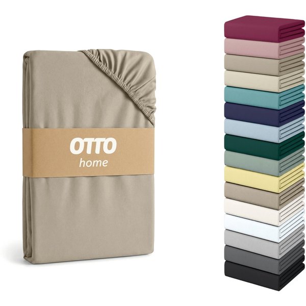 OTTO home Spannbettlaken Cremona, Basic & Premium Qualität mit Elasthan, Jersey (145 g/m), Gummizug: rundum, (1 Stück), Bettlaken für Matratzen von 20-25 cm Höh