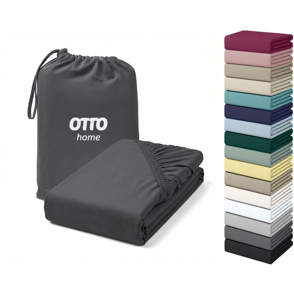 OTTO home Spannbettlaken Cremona, Basic & Premium Qualität mit Elasthan, Jersey (180 g/m), Gummizug: rundum, (1 Stück), Bettlaken für Matratzen von 20-25 cm Höh