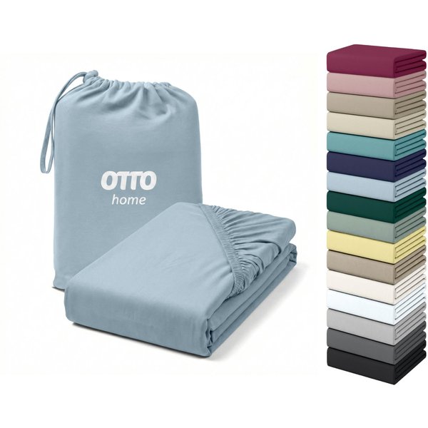 OTTO home Spannbettlaken Cremona, Basic & Premium Qualität mit Elasthan, Jersey (180 g/m), Gummizug: rundum, (1 Stück), Bettlaken für Matratzen von 20-25 cm Höh
