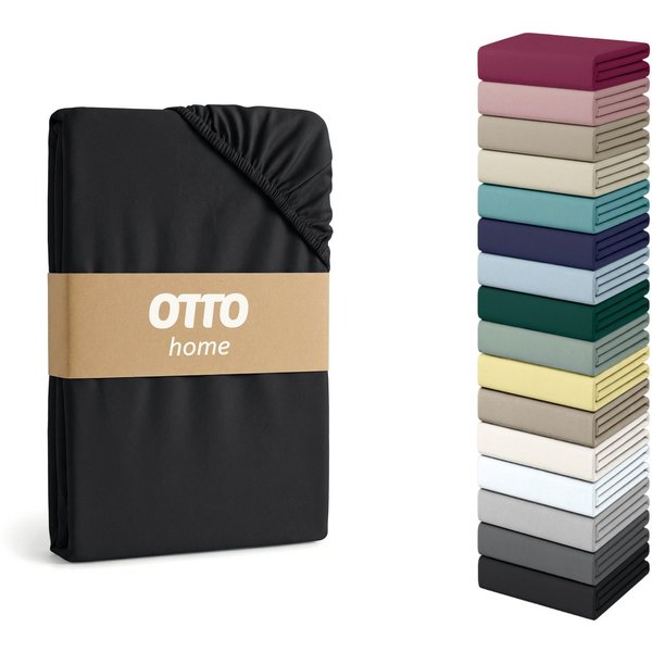 OTTO home Spannbettlaken Cremona, Basic & Premium Qualität mit Elasthan, Jersey (145 g/m), Gummizug: rundum, (1 Stück), Bettlaken für Matratzen von 20-25 cm Höh