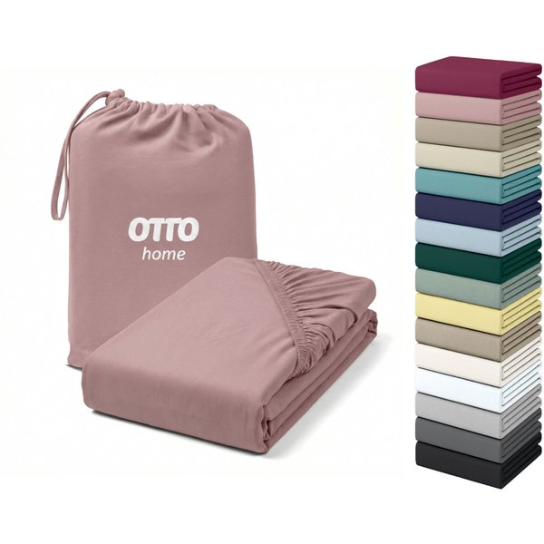 OTTO home Spannbettlaken Cremona, Basic & Premium Qualität mit Elasthan, Jersey (180 g/m), Gummizug: rundum, (1 Stück), Bettlaken für Matratzen von 20-25 cm Höh