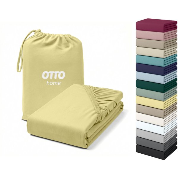 OTTO home Spannbettlaken Cremona, Basic & Premium Qualität mit Elasthan, Jersey (180 g/m), Gummizug: rundum, (1 Stück), Bettlaken für Matratzen von 20-25 cm Höh