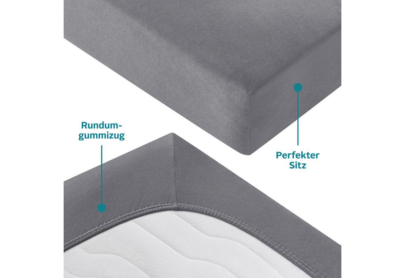 OTTO home Spannbettlaken Desner, Microfaser, Gummizug: rundum, (1 Stück), Mikrofaser, für Matratzen bis 20cm Höhe, 100% Polyester, Bettlaken – Bild 3 von 5