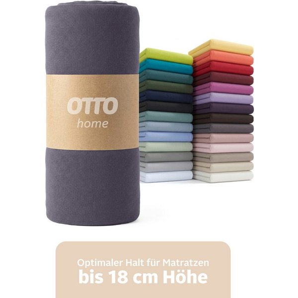 OTTO home Spannbettlaken Physalis Basic und PREMIUM Qualität, 100% Baumwolle, Jersey und Biber, Jersey (110 g/m), Gummizug: rundum, (1 Stück), Bettlaken für Mat