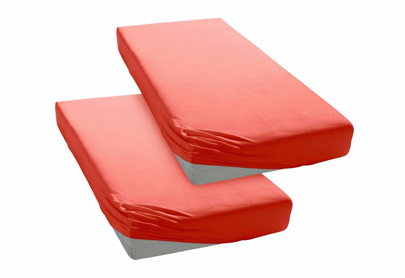 OTTO home Spannbettlaken Physalis Basic und PREMIUM Qualität, 100% Baumwolle, Jersey und Biber, Jersey (110 g/m), Gummizug: rundum, (2 Stück), Bettlaken für Mat – Bild 3 von 5
