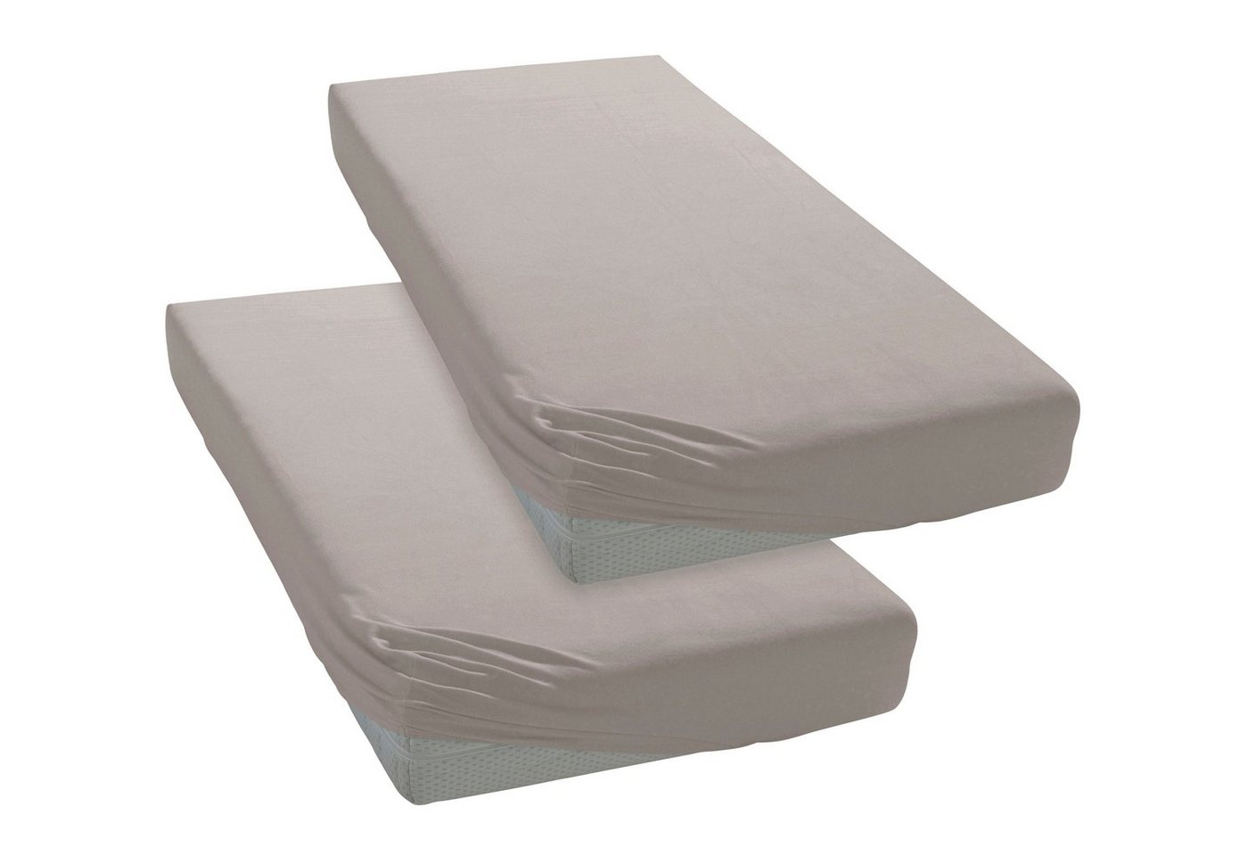 OTTO home Spannbettlaken Physalis Basic und PREMIUM Qualität, 100% Baumwolle, Jersey und Biber, Jersey (110 g/m), Gummizug: rundum, (2 Stück), Bettlaken für Mat – Bild 3 von 5