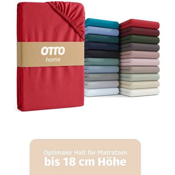 OTTO home Spannbettlaken Physalis Basic und PREMIUM Qualität, 100% Baumwolle, Jersey und Biber, Jersey (160 g/m), Gummizug: rundum, (2 Stück), Bettlaken für Mat