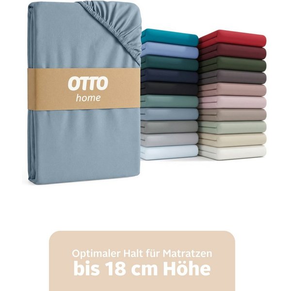 OTTO home Spannbettlaken Physalis Basic und PREMIUM Qualität, 100% Baumwolle, Jersey und Biber, Jersey (160 g/m), Gummizug: rundum, (2 Stück), Bettlaken für Mat