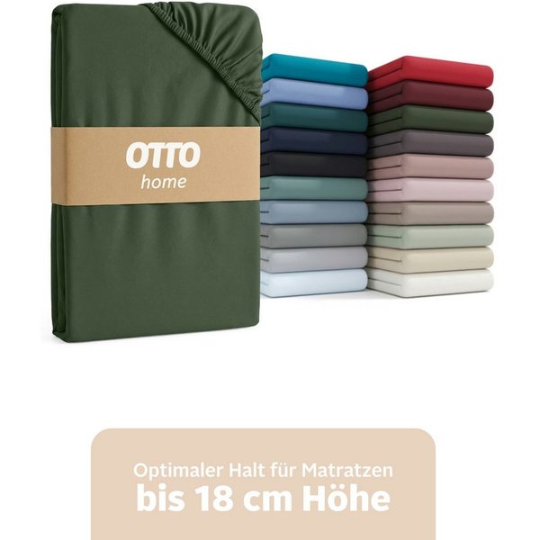 OTTO home Spannbettlaken Physalis Basic und PREMIUM Qualität, 100% Baumwolle, Jersey und Biber, Jersey (160 g/m), Gummizug: rundum, (1 Stück), Bettlaken für Mat