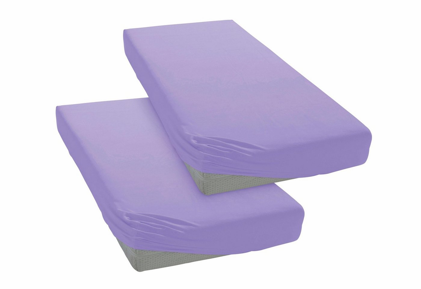 OTTO home Spannbettlaken Physalis Basic und PREMIUM Qualität, 100% Baumwolle, Jersey und Biber, Jersey (110 g/m), Gummizug: rundum, (2 Stück), Bettlaken für Mat – Bild 3 von 5