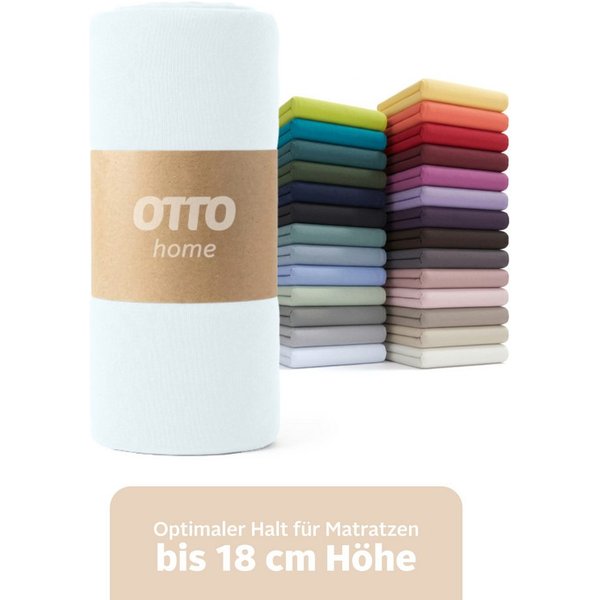 OTTO home Spannbettlaken Physalis Basic und PREMIUM Qualität, 100% Baumwolle, Jersey und Biber, Jersey (110 g/m), Gummizug: rundum, (4 Stück), Bettlaken für Mat