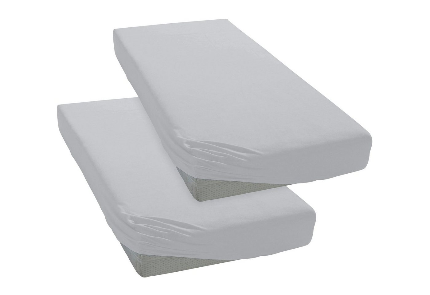 OTTO home Spannbettlaken Physalis Basic und PREMIUM Qualität, 100% Baumwolle, Jersey und Biber, Jersey (160 g/m), Gummizug: rundum, (2 Stück), Bettlaken für Mat – Bild 4 von 5