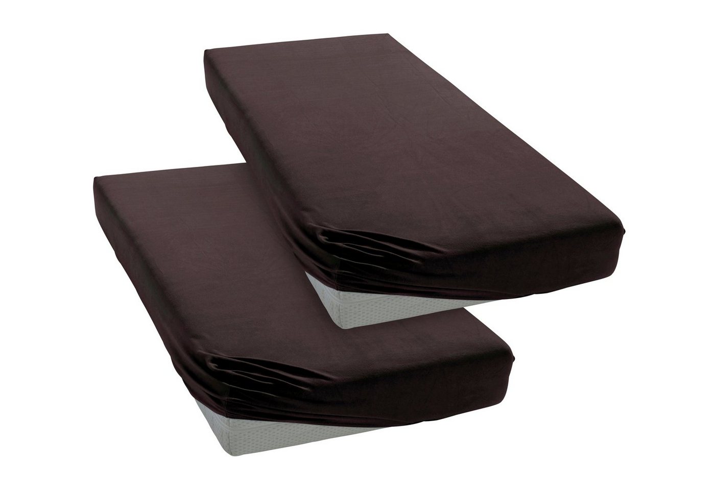 OTTO home Spannbettlaken Physalis Basic und PREMIUM Qualität, 100% Baumwolle, Jersey und Biber, Jersey (110 g/m), Gummizug: rundum, (2 Stück), Bettlaken für Mat – Bild 3 von 5