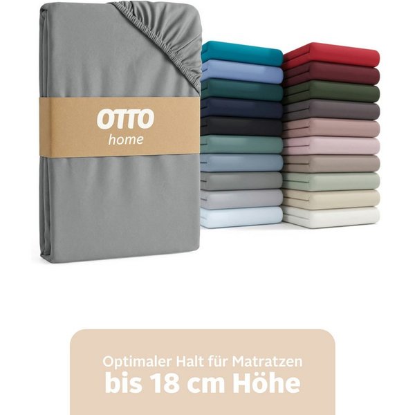 OTTO home Spannbettlaken Physalis Basic und PREMIUM Qualität, 100% Baumwolle, Jersey und Biber, Jersey (160 g/m), Gummizug: rundum, (1 Stück), Bettlaken für Mat