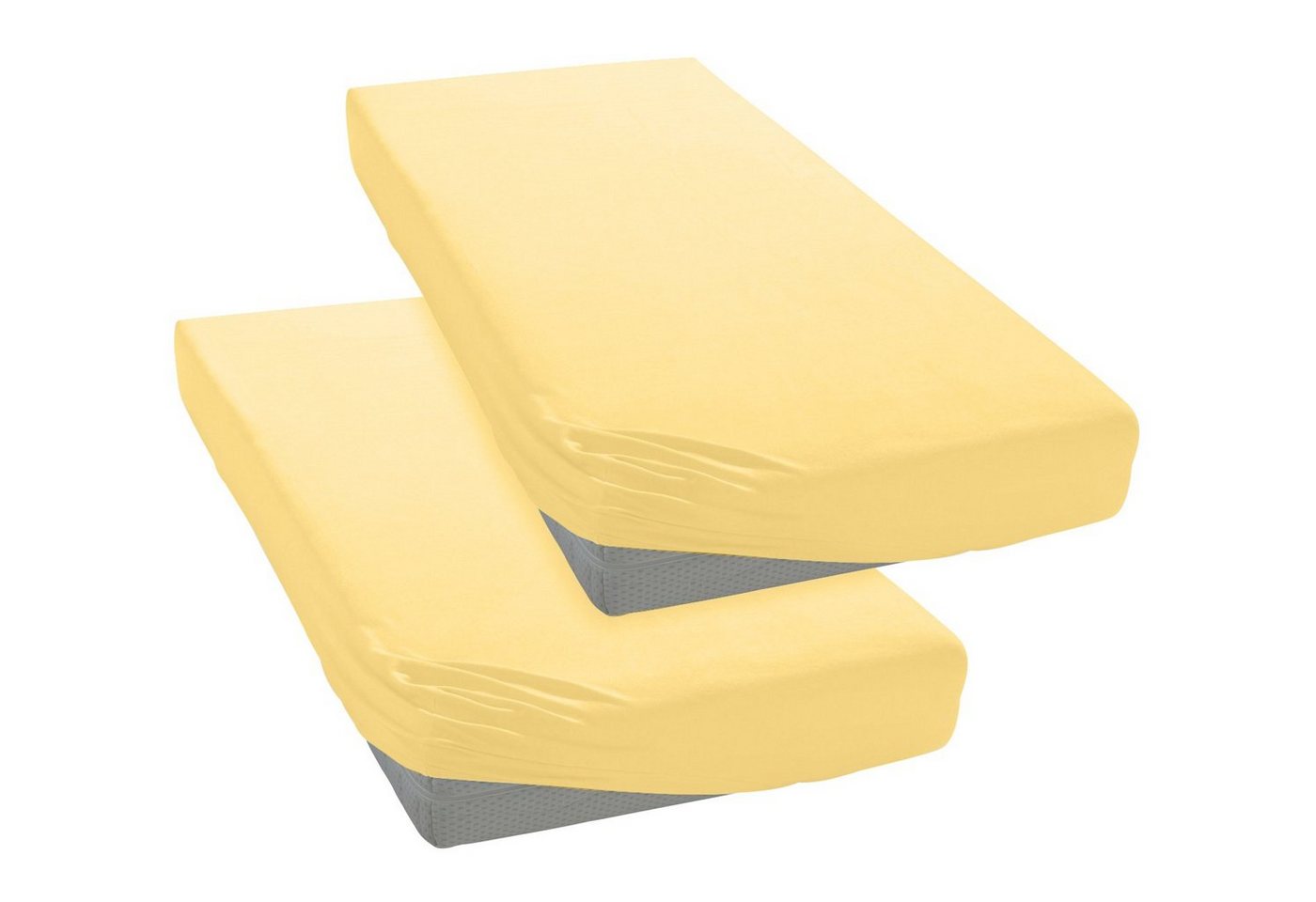 OTTO home Spannbettlaken Physalis Basic und PREMIUM Qualität, 100% Baumwolle, Jersey und Biber, Jersey (110 g/m), Gummizug: rundum, (2 Stück), Bettlaken für Mat – Bild 3 von 5