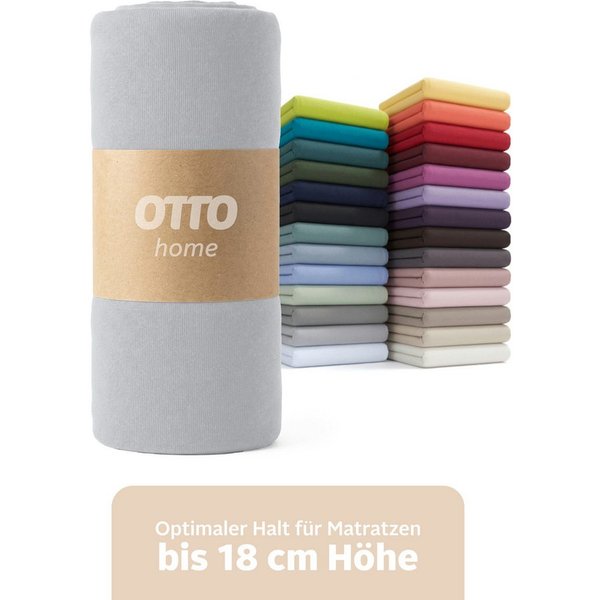 OTTO home Spannbettlaken Physalis Basic und PREMIUM Qualität, 100% Baumwolle, Jersey und Biber, Jersey (110 g/m), Gummizug: rundum, (1 Stück), Bettlaken für Mat