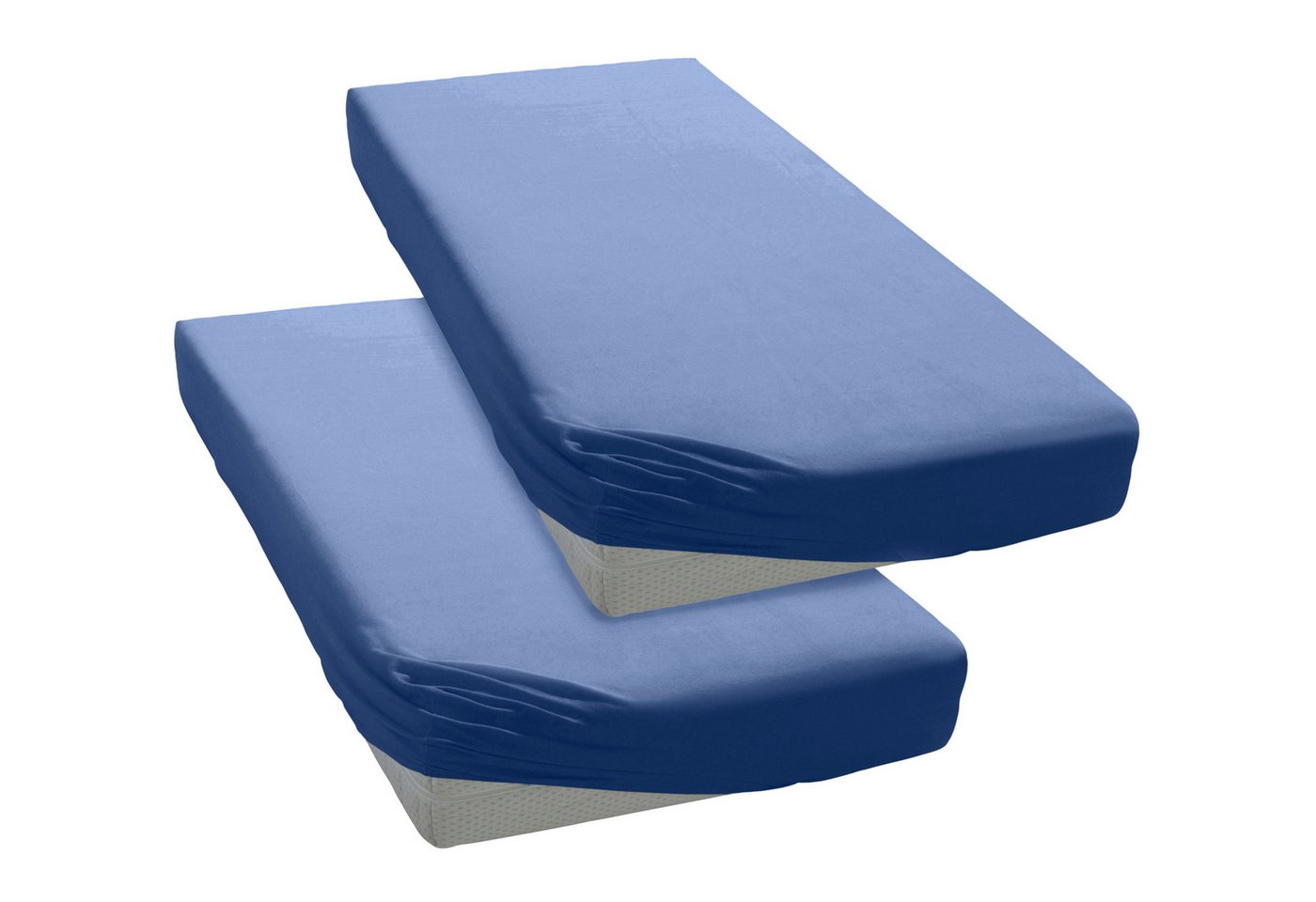 OTTO home Spannbettlaken Physalis Basic und PREMIUM Qualität, 100% Baumwolle, Jersey und Biber, Jersey (110 g/m), Gummizug: rundum, (2 Stück), Bettlaken für Mat – Bild 3 von 5