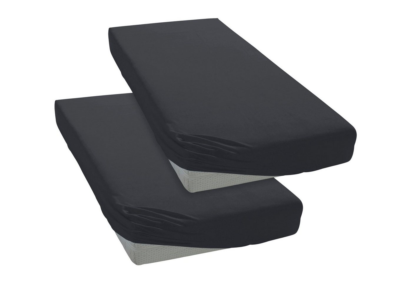 OTTO home Spannbettlaken Physalis Basic und PREMIUM Qualität, 100% Baumwolle, Jersey und Biber, Jersey (160 g/m), Gummizug: rundum, (2 Stück), Bettlaken für Mat – Bild 4 von 5