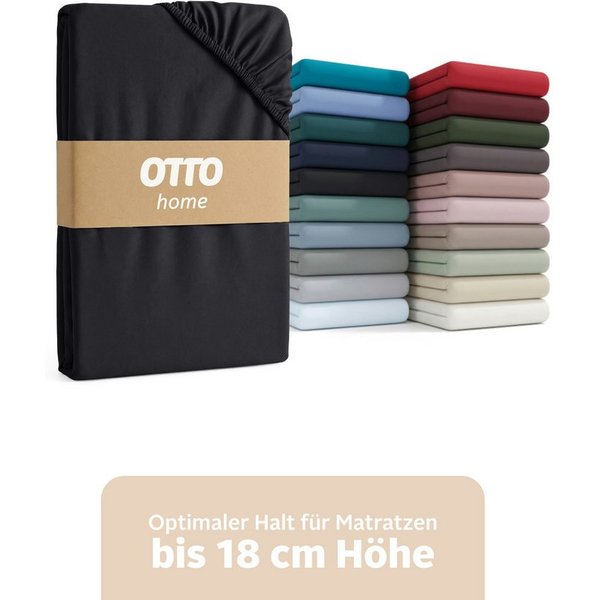 OTTO home Spannbettlaken Physalis Basic und PREMIUM Qualität, 100% Baumwolle, Jersey und Biber, Jersey (160 g/m), Gummizug: rundum, (1 Stück), Bettlaken für Mat